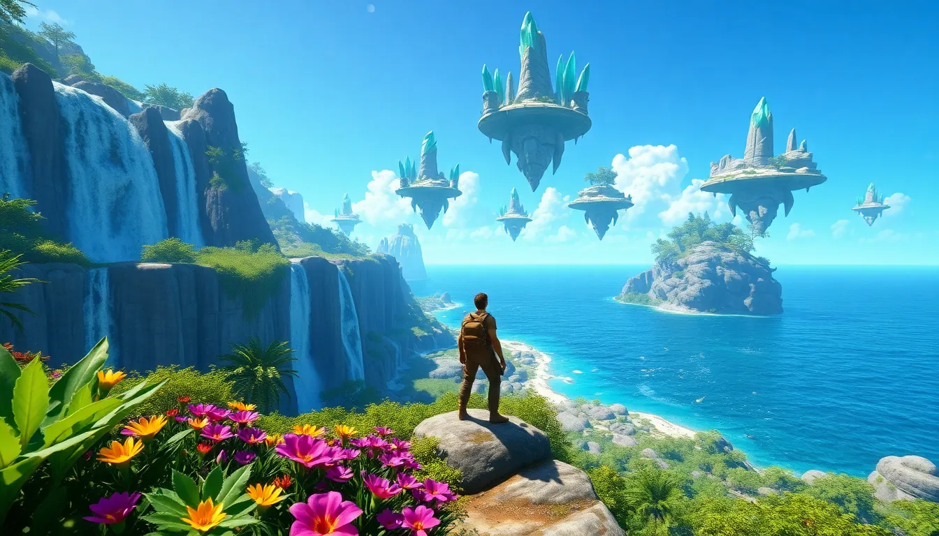 fantastical landscape from Ark Survival Evolved's Crystal Isles.
