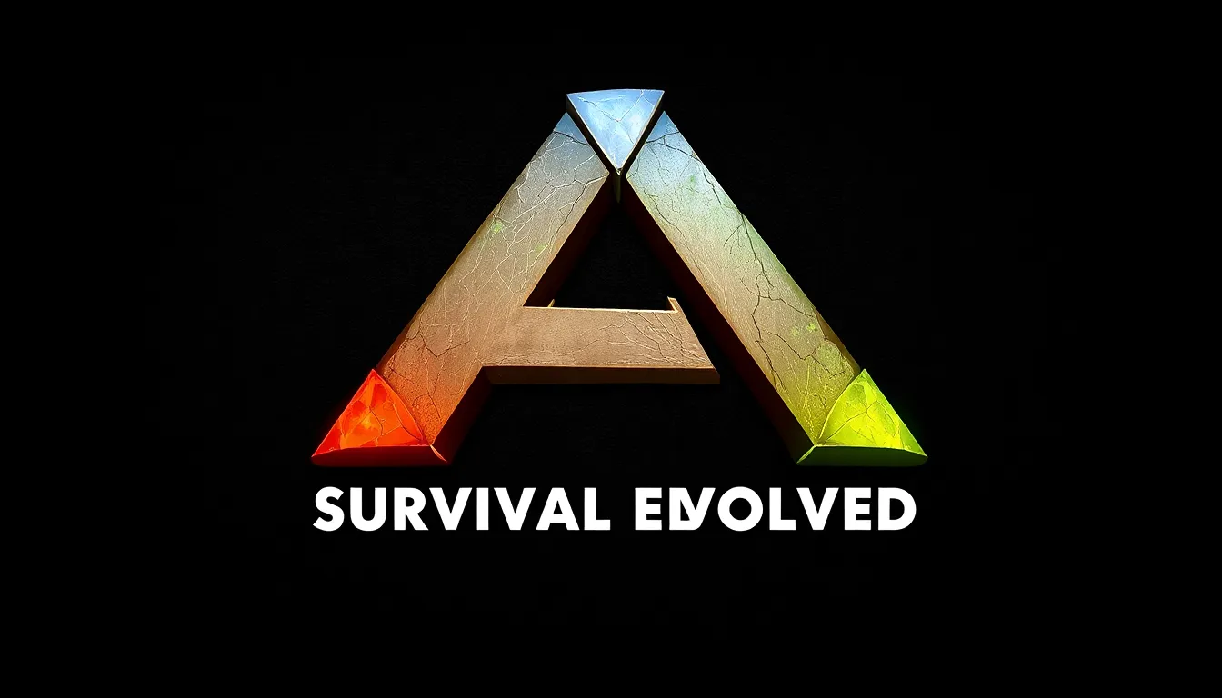 The Ark Survival Evolved logo with rugged, earthy colors.